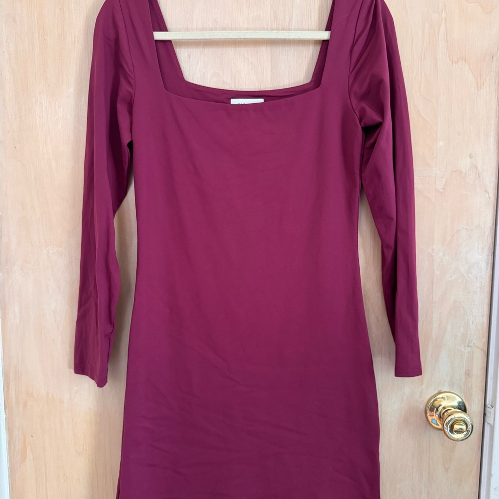 Babaton Red Long Sleeve Bodycon Dress